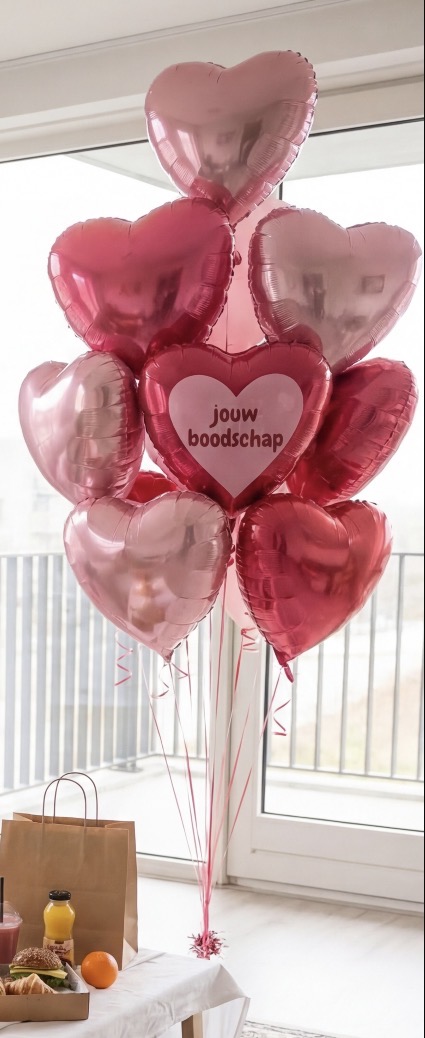 Gepersonaliseerde hartjes ballonnen set